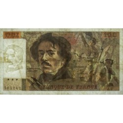 F 68-02 - 1978 - 100 francs - Delacroix - Série J.2 - Etat : B+