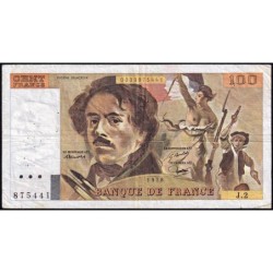 F 68-02 - 1978 - 100 francs - Delacroix - Série J.2 - Etat : TB