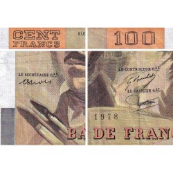 F 68-02 - 1978 - 100 francs - Delacroix - Série T.2 - Etat : TB