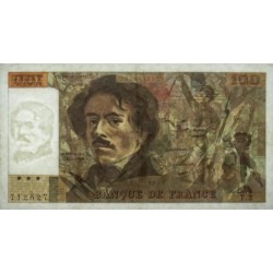 F 68-02 - 1978 - 100 francs - Delacroix - Série T.2 - Etat : TB