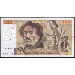 F 68-02 - 1978 - 100 francs - Delacroix - Série U.2 - Etat : TB-