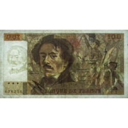 F 68-02 - 1978 - 100 francs - Delacroix - Série U.2 - Etat : B+