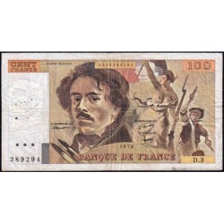 F 68-03 - 1978 - 100 francs - Delacroix - Série D.3 - Etat : B