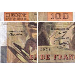 F 68-04 - 1978 - 100 francs - Delacroix - Série A.4 - Etat : TB- à TB