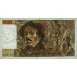 F 68-04 - 1978 - 100 francs - Delacroix - Série A.4 - Etat : TB- à TB