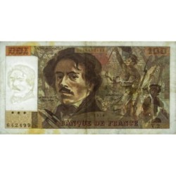 F 68-02 - 1978 - 100 francs - Delacroix - Série V.2 - Etat : TB-