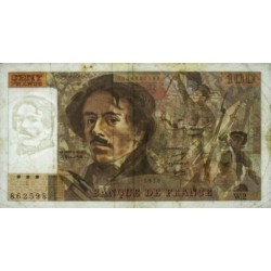 F 69-01a - 1978 - 100 francs - Delacroix - Série W.2 (remplacement) - Etat : TB-