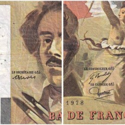 F 69-01d - 1978 - 100 francs - Delacroix - Série A.6 - Etat : TB-