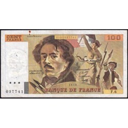 F 69-01d - 1978 - 100 francs - Delacroix - Série F.6 - Etat : TB-