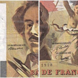 F 69-01d - 1978 - 100 francs - Delacroix - Série F.6 - Etat : TB-