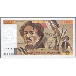 F 69-01d - 1978 - 100 francs - Delacroix - Série X.6 - Etat : TTB-