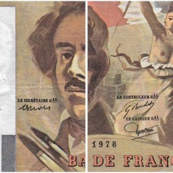 F 69-01e - 1978 - 100 francs - Delacroix - Série F.8 - Etat : TB