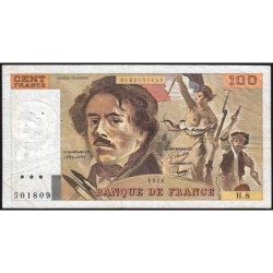 F 69-01e - 1978 - 100 francs - Delacroix - Série H.8 - Etat : TB-