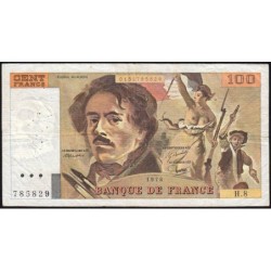 F 69-01e - 1978 - 100 francs - Delacroix - Série H.8 - Etat : TB