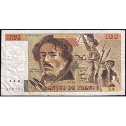 F 69-01e - 1978 - 100 francs - Delacroix - Série N.8 - Etat : TB-