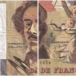 F 69-01e - 1978 - 100 francs - Delacroix - Série N.8 - Etat : TB-