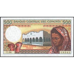 Comores - Pick 10b_3 - 500 francs - Série T.06 - 1997 - Etat : NEUF