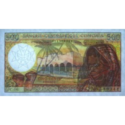 Comores - Pick 10b_3 - 500 francs - Série T.06 - 1997 - Etat : NEUF