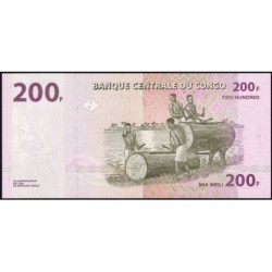 Rép. Démocr. du Congo - Pick 99B - 200 francs - Série ND X - 04/01/2022 - Etat : NEUF
