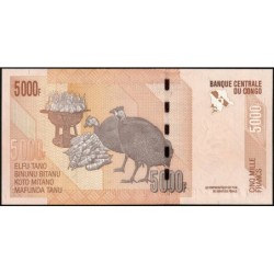 Rép. Démocr. du Congo - Pick 102b - 5'000 francs - Série R T - 30/06/2013 - Etat : NEUF