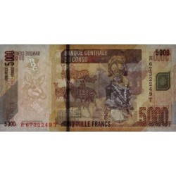 Rép. Démocr. du Congo - Pick 102b - 5'000 francs - Série R T - 30/06/2013 - Etat : NEUF