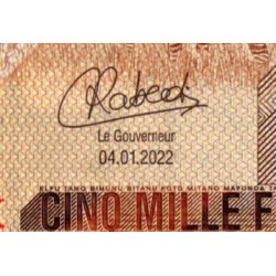 Rép. Démocr. du Congo - Pick 102d_2 - 5'000 francs - Série RA K - 04/01/2022 - Etat : NEUF