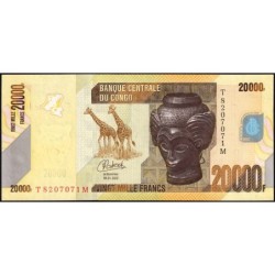 Rép. Démocr. du Congo - Pick 104d - 20'000 francs - Série T M - 04/01/2022 - Etat : NEUF