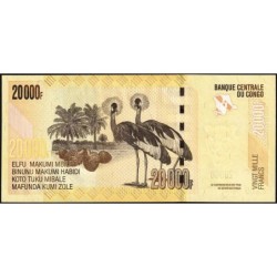 Rép. Démocr. du Congo - Pick 104d - 20'000 francs - Série T M - 04/01/2022 - Etat : NEUF