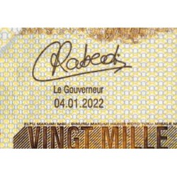 Rép. Démocr. du Congo - Pick 104d - 20'000 francs - Série T M - 04/01/2022 - Etat : NEUF