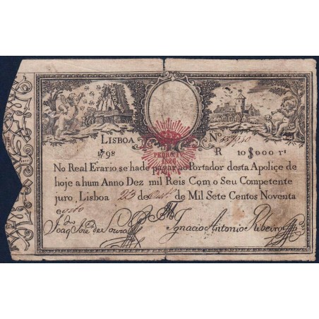 Portugal - Pick 28b - 10'000 reis - 1826 - Etat : TB