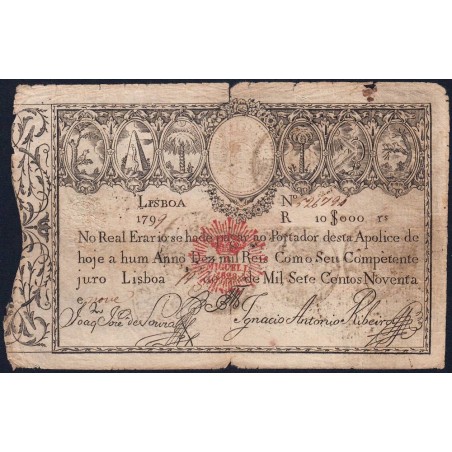 Portugal - Pick 41a - 10'000 reis - 1828 - Etat : TB-