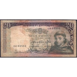 Portugal - Pick 167_1 - 20 escudos - Série QH - 26/05/1964 - Etat : B