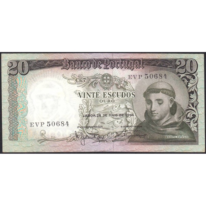 Portugal - Pick 167_1 - 20 escudos - Série EVP - 26/05/1964 - Etat : SUP+