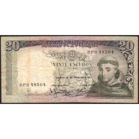 Portugal - Pick 167_5 - 20 escudos - Série DPH - 26/05/1964 - Etat : TB-