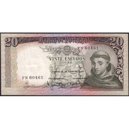 Portugal - Pick 167_6 - 20 escudos - Série FN - 26/05/1964 - Etat : TTB