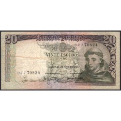 Portugal - Pick 167_6 - 20 escudos - Série CJJ - 26/05/1964 - Etat : TB-