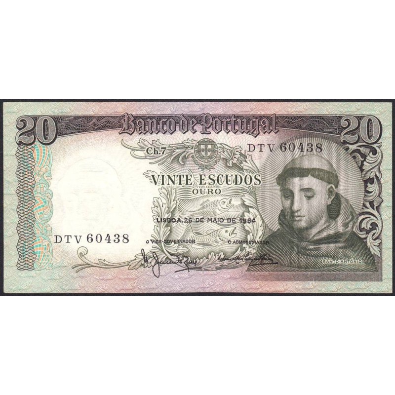 Portugal - Pick 167_6 - 20 escudos - Série DTV - 26/05/1964 - Etat : SUP+