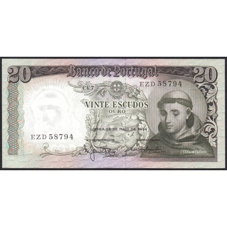 Portugal - Pick 167_6 - 20 escudos - Série EZD - 26/05/1964 - Etat : NEUF