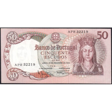 Portugal - Pick 168_a1 - 50 escudos - Série APH - 26/02/1964 - Etat : TTB