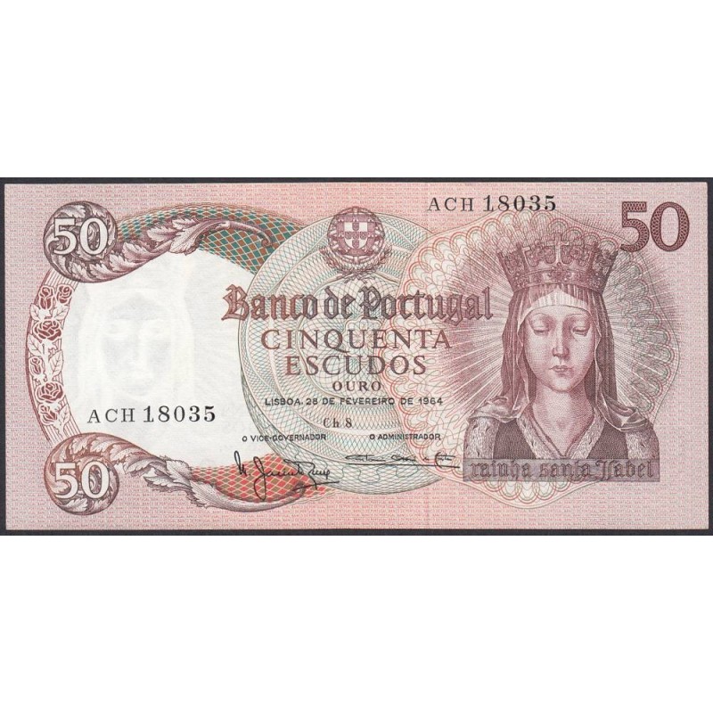 Portugal - Pick 168_a3 - 50 escudos - Série ACH - 26/02/1964 - Etat : SUP