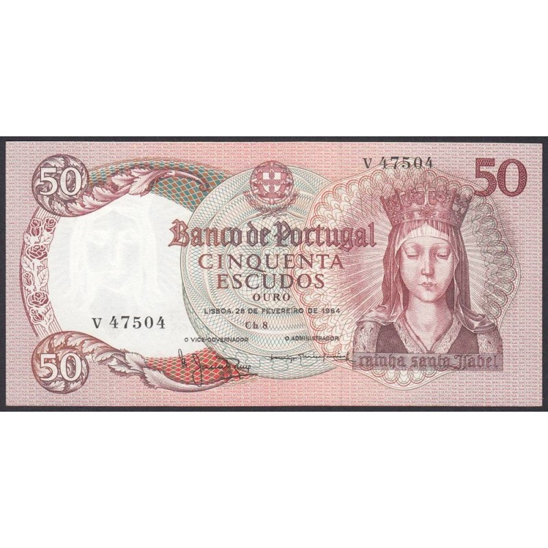Portugal - Pick 168_a4a - 50 escudos - Série V - 26/02/1964 - Etat : NEUF