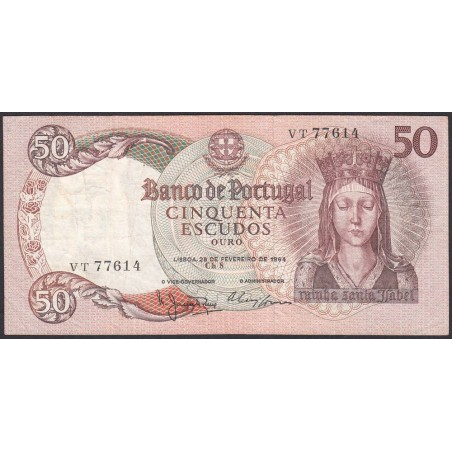 Portugal - Pick 168_a5 - 50 escudos - Série VT - 26/02/1964 - Etat : TB+