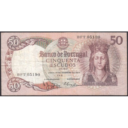 Portugal - Pick 168_a5 - 50 escudos - Série BFT - 26/02/1964 - Etat : TB