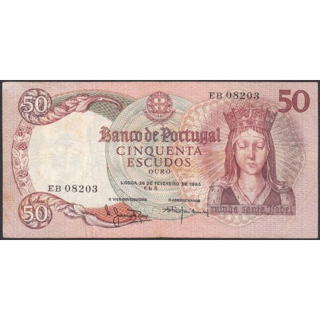 Portugal - Pick 168_a7 - 50 escudos - Série EB - 26/02/1964 - Etat : TB