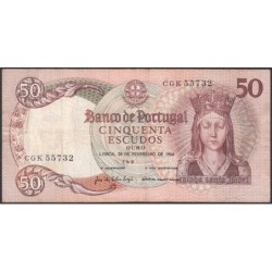 Portugal - Pick 168_b6 - 50 escudos - Série CGK - 26/02/1964 - Etat : TB