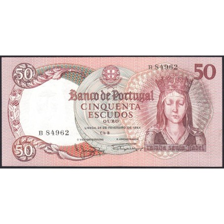 Portugal - Pick 168_a1 - 50 escudos - Série B - 26/02/1964 - Etat : NEUF