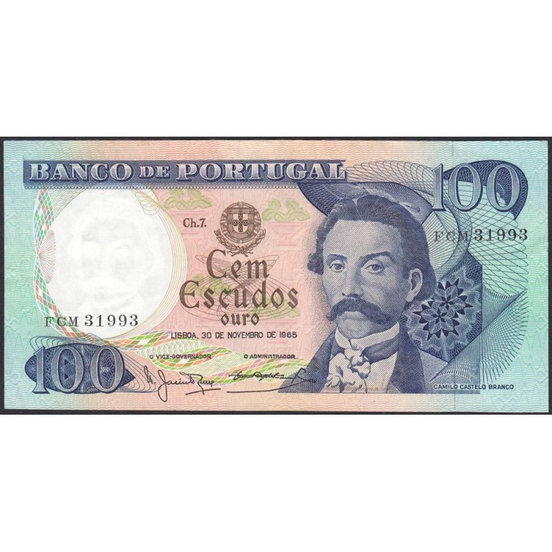 Portugal - Pick 169a_a2 - 100 escudos - Série CVJ - 30/11/1965 - Etat : SUP-