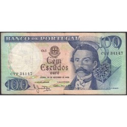 Portugal - Pick 169a_a3 - 100 escudos - Série CVF - 30/11/1965 - Etat : TB-