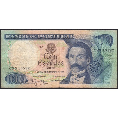 Portugal - Pick 169a_a6 - 100 escudos - Série CNG - 30/11/1965 - Etat : B