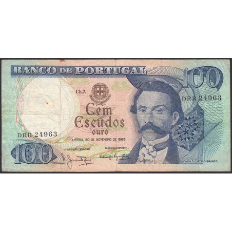 Portugal - Pick 169a_a6 - 100 escudos - Série DRR - 30/11/1965 - Etat : TB